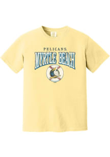 Summit Sportswear Myrtle Beach Pelicans Womens Yellow Homerun Short Sleeve T-Shirt