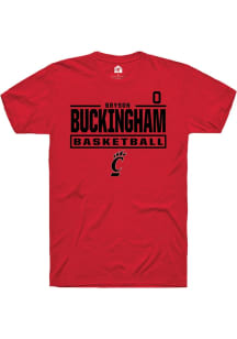 Bryson Buckingham Cincinnati Bearcats Red NIL Stacked Box Short Sleeve Player T Shirt