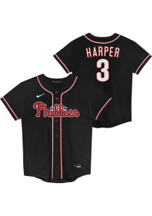 Bryce Harper  Philadelphia Phillies Boys Black Carbon Baseball Jersey