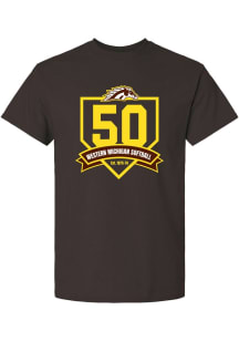 Summit Sportswear Western Michigan Broncos Brown Softball 50th Anniversary Short Sleeve T Shirt