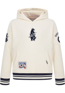 Pro Standard Chicago Cubs Boys White Retro Logo Long Sleeve Hooded Sweatshirt