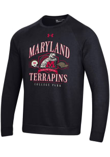 Under Armour Maryland Terrapins Mens Black Football Homecoming 2025 Long Sleeve Crew Sweatshirt