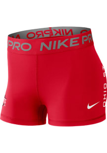 Nike Ohio State Buckeyes Womens Red Pro Dri-FIT Shorts
