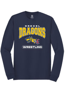 Summit Sportswear Drexel Dragons Navy Blue Wrestling Long Sleeve T Shirt