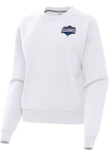 Antigua Greensboro Swarm Womens White Victory Crew Sweatshirt