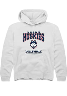Summit Sportswear UConn Huskies Youth White Volleyball Long Sleeve Hoodie
