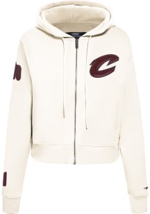 Pro Standard Cleveland Cavaliers Womens White Tonal Long Sleeve Full Zip Jacket