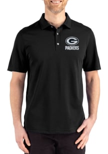 Cutter and Buck Green Bay Packers Black Mono Advantage Refresh Pique Big and Tall Polo
