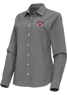 Antigua Utah Utes Womens Porter Long Sleeve Black Dress Shirt