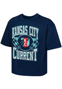 KC Current Girls Navy Blue Classic Stack Short Sleeve Tee