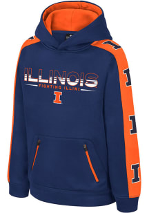 Colosseum Illinois Fighting Illini Youth Navy Blue Bandit Long Sleeve Hoodie