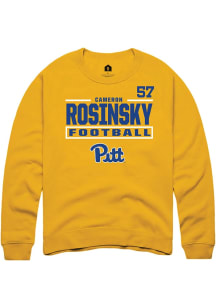 Cameron Rosinsky Pitt Panthers Mens Gold Football NIL Stacked Box Player Crew