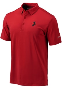 Columbia Texas Tech Red Raiders Mens Red Vault Heat Seal Omni Wick Drive Short Sleeve Polo
