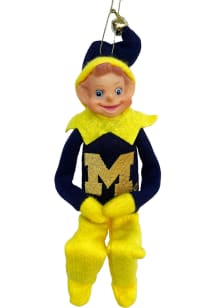 Michigan Wolverines 12inch Elf Ornament - Blue