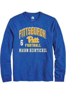 Mason Heintschel Pitt Panthers Blue Football NIL Arch Logo Long Sleeve Player T Shirt