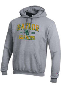 Champion Baylor Bears Mens Grey Est. Date Grandpa Powerblend Long Sleeve Hoodie