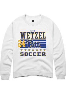 Gavin Wetzel Pitt Panthers Mens White NIL Striped Player Crew