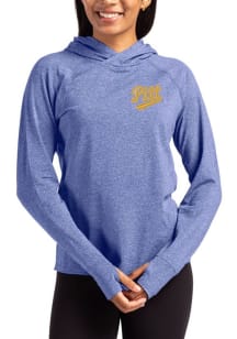 Cutter and Buck Pitt Panthers Womens Blue Vault Adapt Knit Hood Hooded Sweatshirt