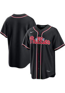 Philadelphia Phillies Mens Nike Replica Carbon Fashion Jersey - Black