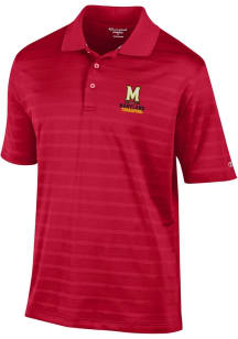 Champion Maryland Terrapins Mens Red Primary Logo Short Sleeve Polo