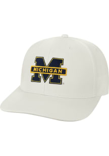 Legacy Michigan Wolverines Mens White Back Nine Stretch Fit Wordmark Flex Hat