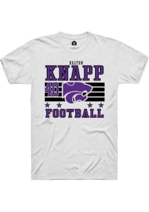 Dalton Knapp K-State Wildcats White Football NIL Striped Short Sleeve Player T Shirt