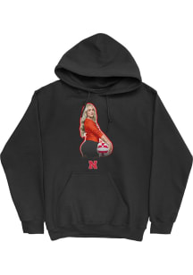 Laney Choboy Campus Ink Nebraska Cornhuskers Youth Portrait Hoodie Long Sleeve Player Hoodie Black