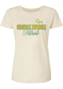 Summit Sportswear George Mason University Womens Natural Rhinestone Short Sleeve T-Shirt