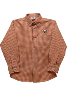 Vive La Fete Mercer Bears Toddler Orange Gingham Long Sleeve Polo