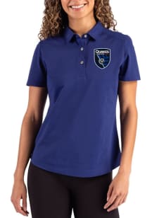 Cutter and Buck San Jose Earthquakes Womens Blue Advantage Short Sleeve Polo Shirt
