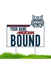 Arizona Wildcats Personalized School Bound Yard Sign - White