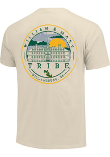 William & Mary Tribe Ivory Striped Sky Building Circle Short Sleeve T Shirt