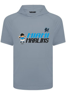 Levelwear Miami Marlins Grey Phase 8-Bit Baseball Short Sleeve Hoods