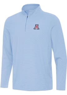 Antigua Arizona Wildcats Mens Light Blue Twine Long Sleeve Qtr Zip Pullover