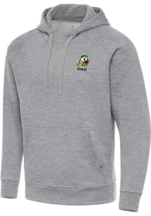 Antigua Oregon Ducks Mens Grey Heather Victory Dad Long Sleeve Hoodie