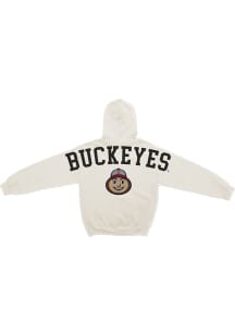 Something Inked Ohio State Buckeyes Mens White Arch Name Brutus Back Hit Long Sleeve Hoodie