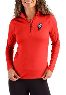 Cutter and Buck Ohio State Buckeyes Womens Red Vintage Coastline Qtr Zip