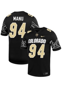 Josiah Manu  Nike Colorado Buffaloes Black NIL Name And Number Football Jersey