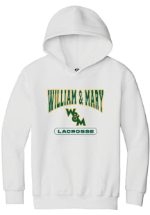 Summit Sportswear William & Mary Tribe Youth White Lacrosse Long Sleeve Hoodie