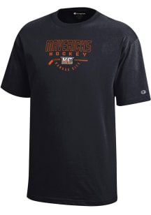 Champion Kansas City Mavericks Youth Black Hockey Stick Short Sleeve T-Shirt
