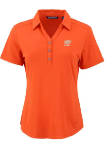 Cutter and Buck Oklahoma State Cowboys Womens Orange Alumni Forge Eco Polo Short Sleeve Polo Shirt
