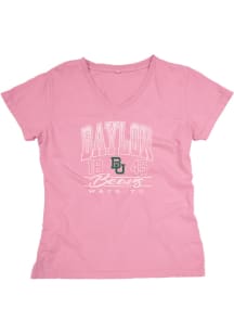 Blue 84 Baylor Bears Womens Pink Dyed Short Sleeve T-Shirt
