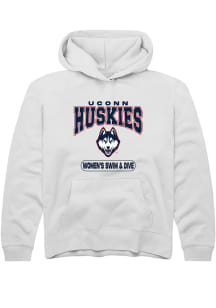Summit Sportswear UConn Huskies Youth White Women's Swim & Dive Long Sleeve Hoodie