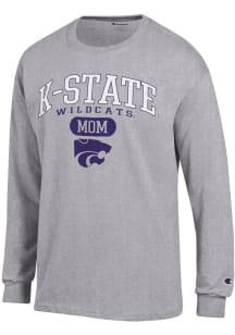 Champion K-State Wildcats Grey Pill Box Mom Jersey Long Sleeve T Shirt