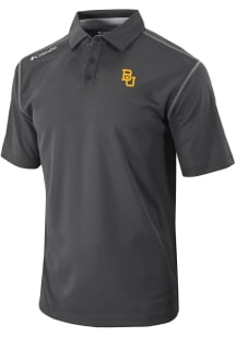 Columbia Baylor Bears Mens Black Heat Seal Omni Wick Shotgun Short Sleeve Polo