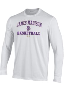 Under Armour James Madison Dukes White Basketball Performance Long Sleeve T Shirt