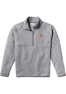 Illinois Fighting Illini Mens Grey Saranac Long Sleeve Qtr Zip Pullover