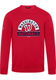 Levelwear Washington Nationals Mens Red Zane Banner Arch Long Sleeve Crew Sweatshirt