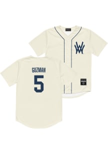 Armani Guzman  West Virginia Mountaineers Mens Cream NIL Baseball Jersey