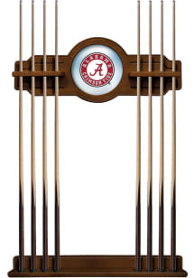 Alabama Crimson Tide Script Solid Wood Cue Rack Pool Table
